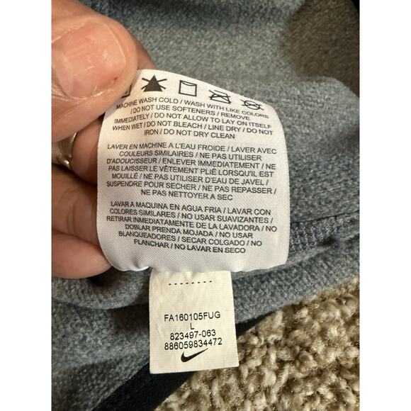 Nike Gray With speckled black and white Nike Swoosh And Funnel Hoodie Size L - Picture 8 of 14